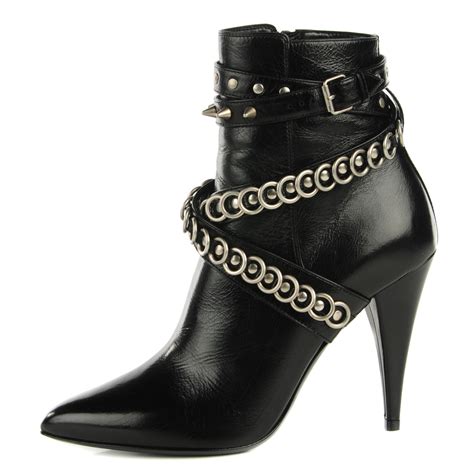 yves saint laurent ysl fetish 105 multi-studded strap ankle boots|Saint Laurent Fetish 105 Ankle Boots .